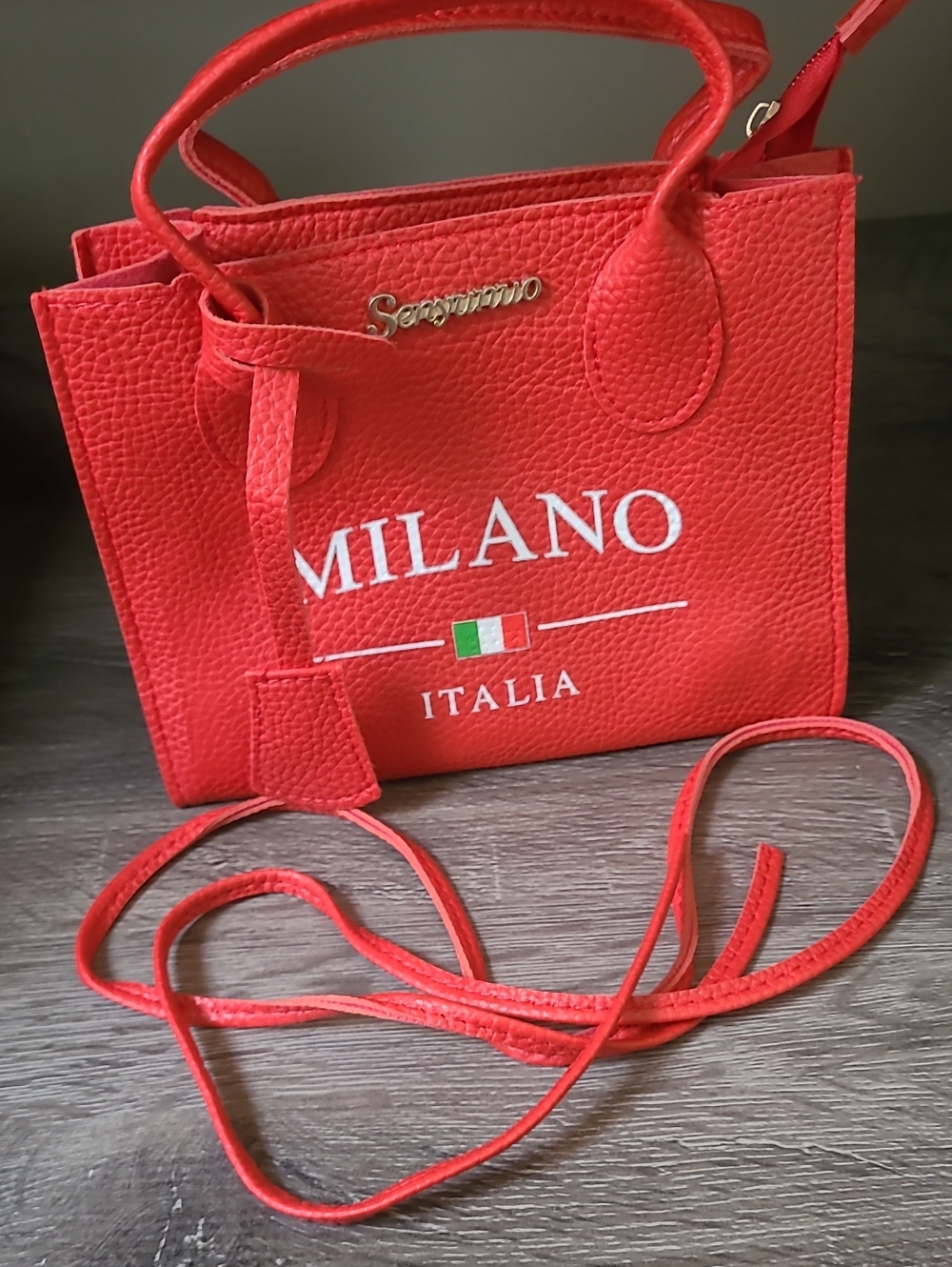 Milano Italia Red Mini Tote Bag
